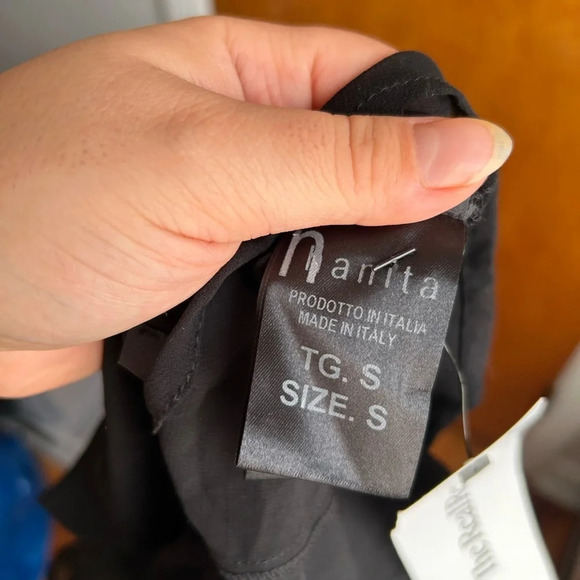 HANITA BLACK RUFFLE BLOUSE - Picture 5 of 6